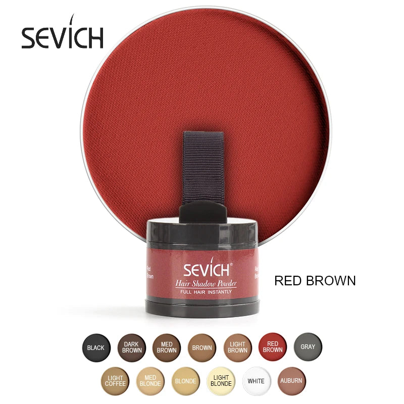 Sevich 12 cores de pó para linha fina, sombra para linha fina, preenchimento, cabelos ralos, unissex, sombra para linha fina, pó modificado, cabelos grisalhos