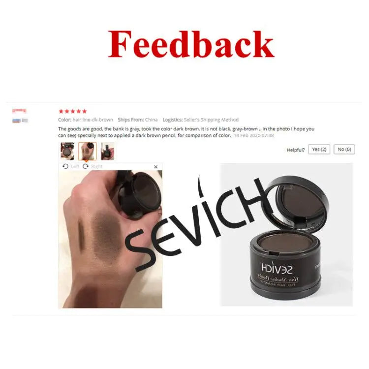 Sevich 12 cores de pó para linha fina, sombra para linha fina, preenchimento, cabelos ralos, unissex, sombra para linha fina, pó modificado, cabelos grisalhos