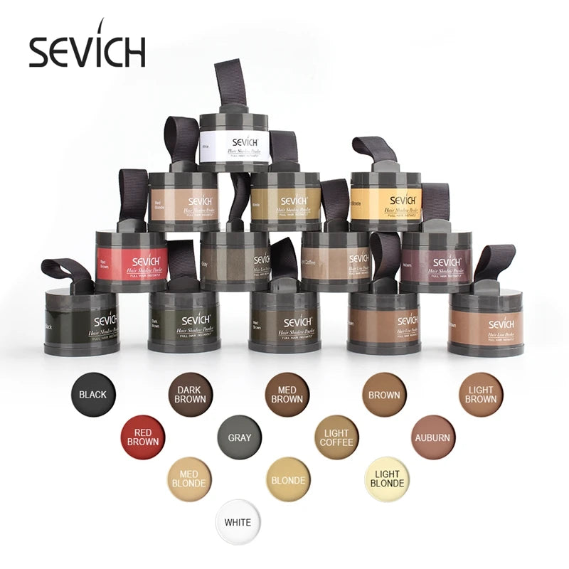 Sevich 12 cores de pó para linha fina, sombra para linha fina, preenchimento, cabelos ralos, unissex, sombra para linha fina, pó modificado, cabelos grisalhos